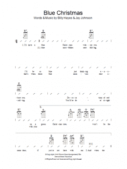 page one of Blue Christmas (Ukulele Chords/Lyrics)