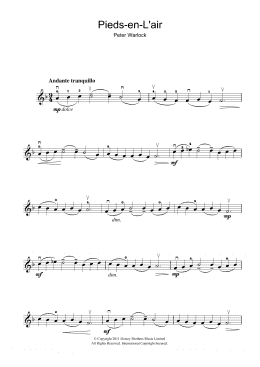 page one of Pieds-En-L'air (from the Capriol Suite) (Violin Solo)