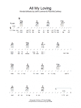 page one of All My Loving (Ukulele Chords/Lyrics)