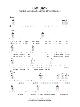 page one of Get Back (Ukulele Chords/Lyrics)