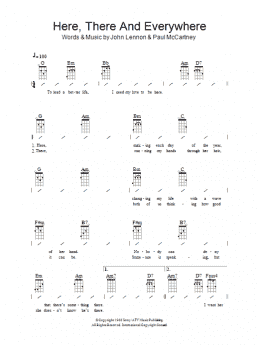 page one of Here, There And Everywhere (Ukulele Chords/Lyrics)