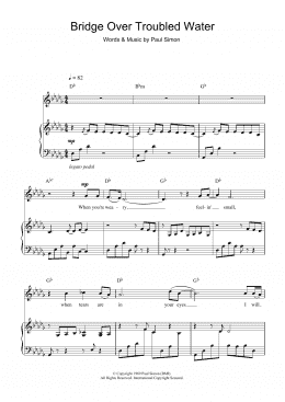 page one of Bridge Over Troubled Water (Piano, Vocal & Guitar Chords)