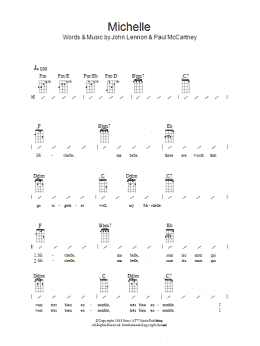 page one of Michelle (Ukulele Chords/Lyrics)