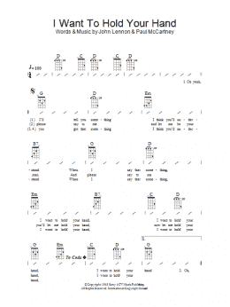 page one of I Want To Hold Your Hand (Ukulele Chords/Lyrics)