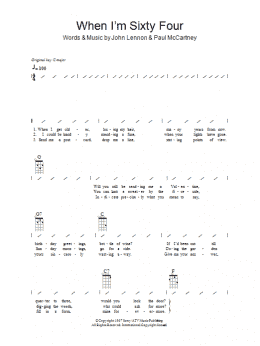 page one of When I'm Sixty-Four (Ukulele Chords/Lyrics)