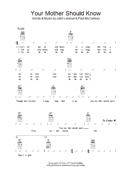 page one of Your Mother Should Know (Ukulele Chords/Lyrics)