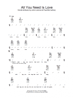 page one of All You Need Is Love (Ukulele Chords/Lyrics)