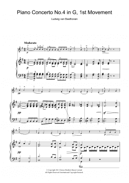 page one of Piano Concerto No.4 In G Major, First Movement (Violin Solo)