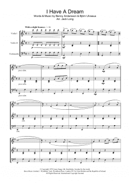 page one of I Have A Dream (Violin Solo)