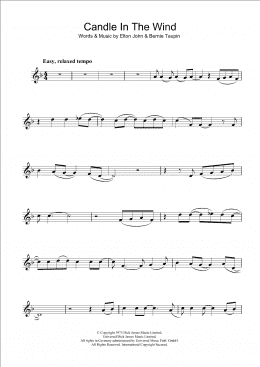 page one of Candle In The Wind (Clarinet Solo)