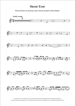 page one of Never Ever (Clarinet Solo)