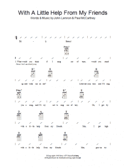 page one of With A Little Help From My Friends (Ukulele Chords/Lyrics)