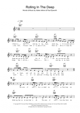 page one of Rolling In The Deep (Lead Sheet / Fake Book)