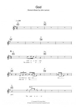 page one of God (Lead Sheet / Fake Book)