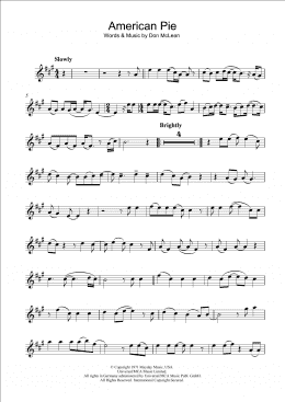 page one of American Pie (Alto Sax Solo)