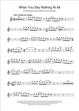 page one of When You Say Nothing At All (Clarinet Solo)