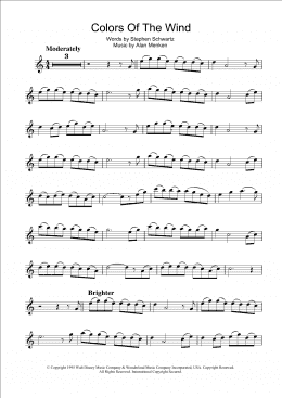 page one of Colors Of The Wind (from Pocahontas) (Flute Solo)