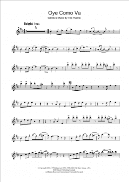 page one of Oye Como Va (Clarinet Solo)