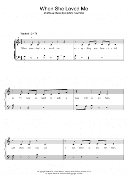 page one of When She Loved Me (from Toy Story 2) (5-Finger Piano)