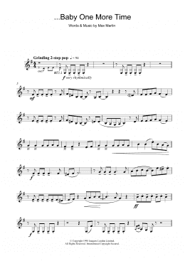 page one of ...Baby One More Time (Clarinet Solo)