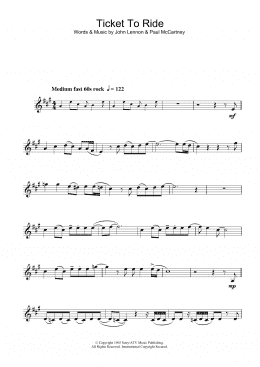 page one of Ticket To Ride (Clarinet Solo)