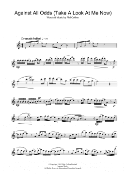 page one of Against All Odds (Take A Look At Me Now) (Flute Solo)