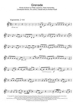 page one of Grenade (Clarinet Solo)