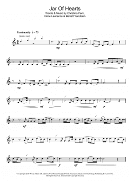 page one of Jar Of Hearts (Alto Sax Solo)