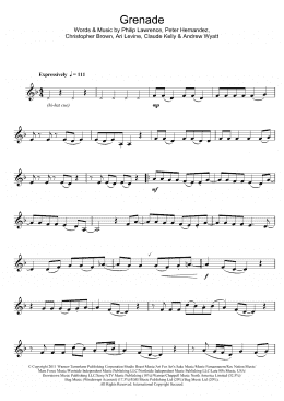 page one of Grenade (Alto Sax Solo)