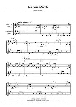 page one of Raiders March (from Raiders Of The Lost Ark) (Clarinet Solo)