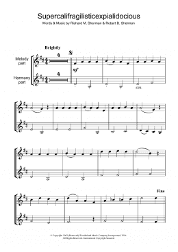 page one of Supercalifragilisticexpialidocious (from Mary Poppins) (Clarinet Solo)