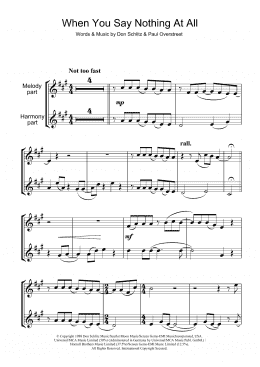 page one of When You Say Nothing At All (Clarinet Solo)