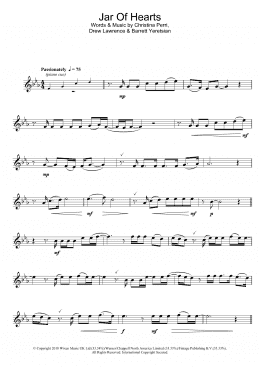 page one of Jar Of Hearts (Flute Solo)