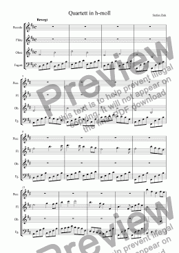 page one of Quartett in h-moll