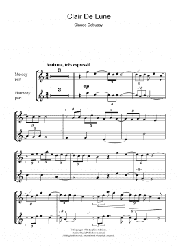 page one of Clair De Lune (Recorder Solo)