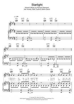 page one of Starlight (Piano, Vocal & Guitar Chords)