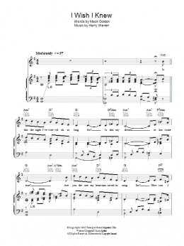 page one of I Wish I Knew (Piano, Vocal & Guitar Chords)