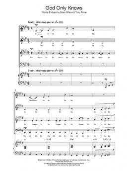 page one of God Only Knows (SATB Choir)