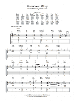 page one of Hometown Glory (Guitar Tab)