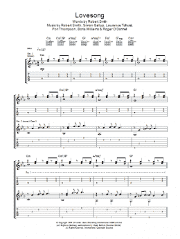 page one of Lovesong (Guitar Tab)