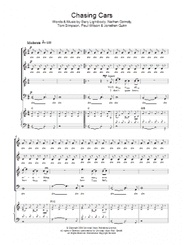 page one of Chasing Cars (SATB Choir)