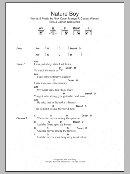 page one of Nature Boy (Guitar Chords/Lyrics)