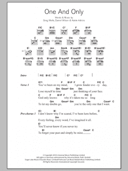 page one of One And Only (Guitar Chords/Lyrics)