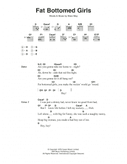 page one of Fat Bottomed Girls (Guitar Chords/Lyrics)