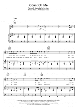 page one of Count On Me (Piano, Vocal & Guitar Chords)