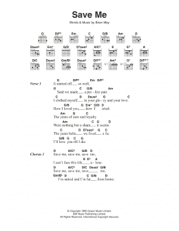 page one of Save Me (Guitar Chords/Lyrics)