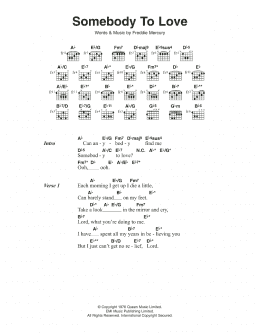 page one of Somebody To Love (Guitar Chords/Lyrics)