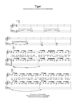 page one of Tiger (Piano, Vocal & Guitar Chords)