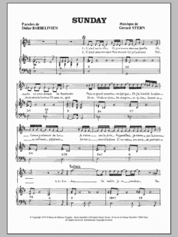 page one of Sunday (Piano & Vocal)