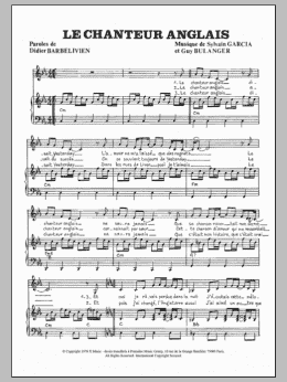 Le Chanteur Anglais Piano Vocal Print Sheet Music Now